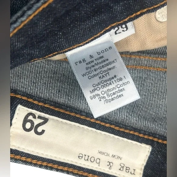 Rag & bone Nina High Rise Ankle Skinny Jeans | Kayt (Blue Wash) | Size 29 - Picture 5 of 5